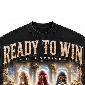 T-shirt noir pour homme Ready To Win Industries, manches courtes, col rond, imprimé, coupe décontractée, longueur normale, coton tissé - Product Image 5
