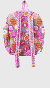 Sac à dos en coton bohème pour femmes, sac à dos matelassé à motif de fruits avec fermeture éclair - Product Image 3