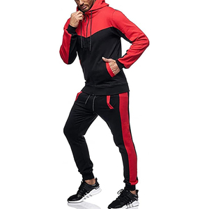 Custom Men Tracksuit <b>Set</b> Color Block Zip Hoodie and Jogger Pants Sportswear Casual Fitness Wear for Outdoor Use - Product Image 2