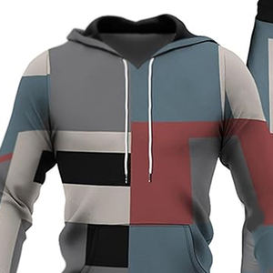 Street Wear <b>Retro</b> Men's Casual Two Piece Sets Warm Oversized Hooded <b>Sweatshirts</b> Trouser Tracksuits Breathable Drawstring - Product Image 6