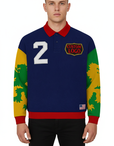 Nouveau design, logo brodé, chemise de rugby pour homme, polo à manches longues, sweat-shirt, streetwear, polo de rugby pour homme et femme - Product Image 1