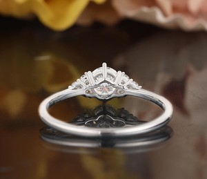 Round Cut Moissanite 925 Sterling <b>Silver</b> Luxury Engagement <b>Ring</b> Classic <b>Solitaire</b> Dainty Minimalist Wedding Promise Party <b>Ring</b> - Product Image 3