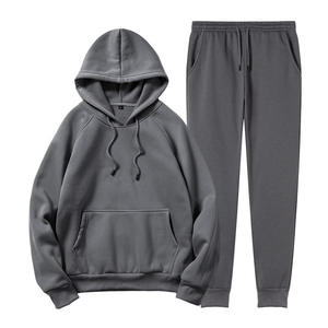 Wholesale Pink 2 Piece Set Women Men <b>Hoodies</b> Joggers Tracksuit Custom Logo <b>Plain</b> Pullover Sweatpants Fleece Sweatsuit Sportswear - Product Image 6