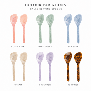 Juego de Servidores de Ensalada de Resina Hechos a Mano, Venta al por Mayor, Personalizados OEM ODM, Cuchara y Tenedor Asimétricos Color Durazno, Utensilios de Cocina DECORYUG - Product Image 2