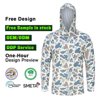 Chemises de chasse camouflage respirantes 100 % polyester à imprimé numérique grande taille pour homme, col rond, vêtements de pêche pour la randonnée et le camping