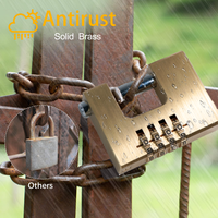 Cadenas rectangulaire en laiton à combinaison de 70 mm, robuste et de bonne qualité, avec manille en acier trempé pour entrepôt