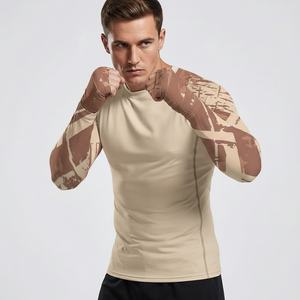 Camiseta de Compresión de Manga Larga para Hombre, con Protección Solar UPF50+, de Secado Rápido, con Estampado Personalizado al por Mayor, para Surf y Natación - Product Image 5