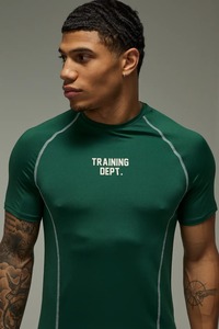 Camiseta deportiva de manga corta para hombre, ajustada, atlética, con cuello redondo, para entrenamiento, compresión, informal, top ajustado para hombre - Product Image 5