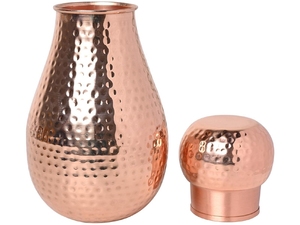 Hammered Design Copper <b>Bottle</b> Design copper <b>bottle</b> is handcrafted from high quality pure copper by skilled artisans - Product Image 2