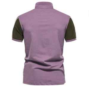 เสื้อโปโลชาย แขนสั้น สีตัดกัน เสื้อโปโลใหม่ เสื้อผ้าฝ้าย สตรีทแวร์ เสื้อโปโลลำลอง - Product Image 3
