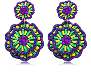 Premium Colorful Geometric Beaded Square Drop <b>Earrings</b> Bohemia Stylish Women's Party Jewelry Multicolor Resin Fashion <b>Earrings</b> - Product Image 4