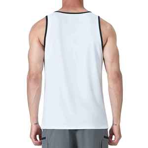Débardeur blanc sans manches pour homme, col rond, couleur unie, respirant, tricoté, décontracté, pour le fitness - Product Image 2