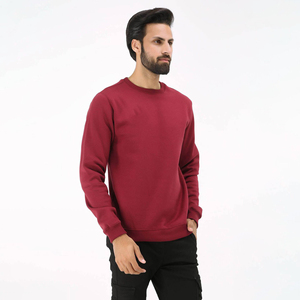 Men's Custom Logo Solid O-<b>Neck</b> Pullover Sweatshirt Casual Streetwear Embroidered Knitted Eco-Friendly Breathable Loose Fit - Product Image 2