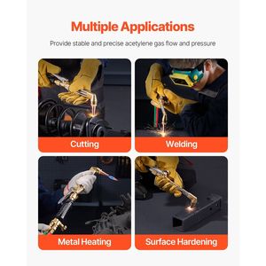 Kit de soplete de oxígeno y acetileno de 12 piezas, juego de herramientas de soldadura de oxígeno y acetileno de 177 pulgadas con manguera doble de 1 pulgada para soldadura y corte de gas de alta presión - Product Image 6