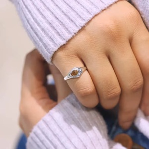 Wholesale Natural Citrine <b>Ring</b> 925 Sterling <b>Silver</b> Teardrop Gemstone <b>Ring</b> Yellow Stone Flower Design Minimalist <b>Stacking</b> <b>Ring</b> - Product Image 6