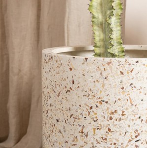 Pot de fleurs en terrazzo moderne de luxe, grand pot en ciment, minimaliste, différentes tailles, pot de jardin intérieur/extérieur, pot de décoration pour la maison - Product Image 2