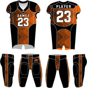 Uniformes de football américain personnalisés – Maillots et pantalons d'équipe sublimés – Ensemble de maillots et pantalons de football américain personnalisés OEM - Product Image 3