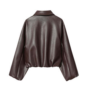 Women's Original Sheep Skin <b>Leather</b> Biker <b>Jacket</b> with Zip Pockets Stripe Regular Fit for <b>Winter</b> - Product Image 3
