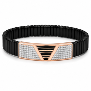 <b>Black</b> Charm Micro Insert Geometric Stretch Bracelet Men High <b>Polish</b> Luxury Wedding Party Daily Wear Gift Jewelry - Product Image 4