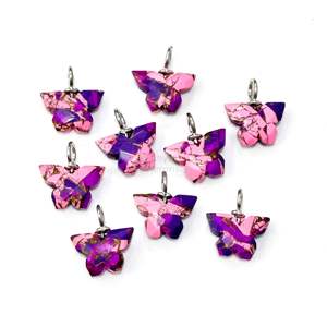 Pendentif papillon en turquoise Mohave rose et violet, argent 925, pierre précieuse sculptée à la main, pendentif en turquoise naturelle pour bijoux - Product Image 2