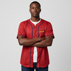 Customized Wholesale Breathable Sublimated Short Sleeve <b>Baseball</b> Jerseys Men's 100% Polyester Solid Color Plus Size Summer - Product Image 1