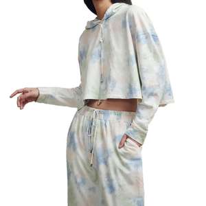 Conjunto Deportivo Personalizado 2025 para Mujer, Informal, de Felpa Lavada, Corto, de Invierno, de Dos Piezas, Top Corto - Product Image 1