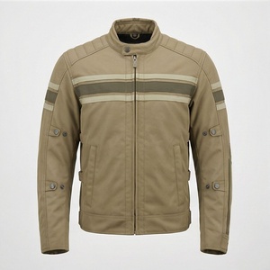 แจ็คเก็ตหนังแท้สำหรับขี่มอเตอร์ไซค์คุณภาพดีที่สุดสำหรับผู้ชาย รุ่นใหม่ล่าสุดสำหรับฤดูหนาว พร้อมแผ่นป้องกันที่ถอดออกได้ สามารถสั่งทำได้ - Product Image 1