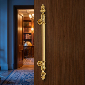 Poignée de porte en or antique, design luxueux, poignée longue décorative pour porte principale, qualité supérieure pour portes d'entrée de bureau - Product Image 4