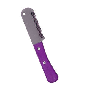 Hot Selling Stainless Steel Stripping Knife Wooden Handle Reusable Pet Grooming Knife - Product Image 1