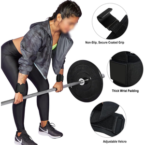 Professional Heavy Duty <b>Plastic</b> Weight Lifting <b>Hooks</b> With Padded Wrist Wraps For Gym Deadlift Powerlifting Training - Product Image 3