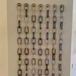 Décoration murale premium en chaîne de résine ombrée, panneau séparateur de salon en acrylique gris à maillons entrelacés - Product Image 1