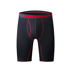 Open Cut Men's <b>Boxer</b> Shorts with Bamboo Fiber Knitted Sports Mid-Rise Anti-Bacterial and Waist Logo - Product Image 6