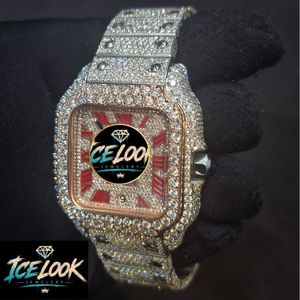Iced Mechanical Watch Square Dial Crystal Inlay <b>Bracelet</b> Wristwatch Luxury Fashion Jewelry - Product Image 4