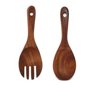Cuchara y Tenedor Desechables de Madera de Acacia al por Mayor para Servir Frutas, Postres y Ensaladas, Utensilios Ecológicos - Product Image 6
