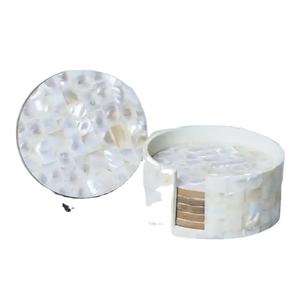 ชุดถาดรองแก้วประดับมุกทำมือสำหรับเครื่องดื่มที่เหมาะสำหรับการตกแต่งบ้านที่หรูหรา - Product Image 2