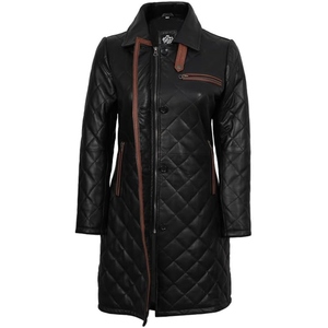 Manteau long en cuir véritable de qualité supérieure pour femme, classique, élégant, coupe ajustée, veste d'hiver tendance, style personnalisé - Product Image 6