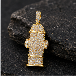 10K <b>Solid</b> <b>Gold</b> Custom Fire Hydrant Moissanite Diamond Statement Necklace <b>Pendant</b> Minimalist Firefighter Hip Hop Charms for Gifts - Product Image 4