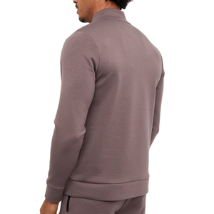 Sweat-shirt thermique oversize en coton/fibre de bambou avec quart de zip, personnalisable avec logo, pour homme, à demi-zip, teint uni, hiver - Product Image 3
