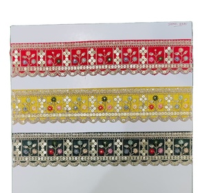 Tissu en dentelle brodée pour créateur de mode, garniture décorative pour robe, fournisseur de textiles pour vêtements en gros - Product Image 1