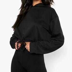 Sweat-shirt à capuche uni personnalisé 100% coton biologique polaire essentiels pull blanc femmes fermeture éclair sweats à capuche - Product Image 3