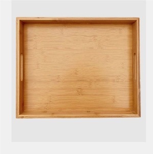 Modern Eco-Friendly Wooden <b>Large</b> Size Rectangle Serving <b>Tray</b> with Metal Handle for Restaurant Use Handmade Customizable - Product Image 1