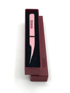 Pinzas Profesionales de Acero Inoxidable para Extensión de Pestañas, 10 mm, Punta Serrada, Antimagnéticas, Antiestáticas, Recubrimiento de Polvo Rosa Claro - Product Image 4