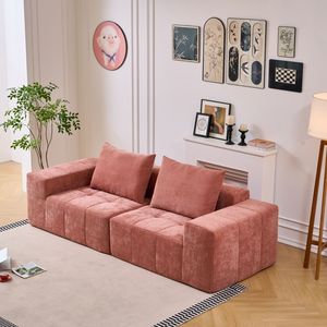 Divano Moderno Minimalista Stile Schneier con 2 Cuscini per Soggiorno, Appartamento o Ufficio - Disponibile in Rosa - Product Image 5