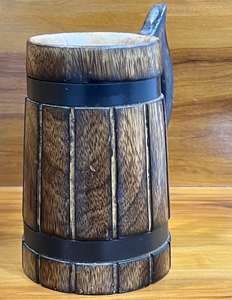 Chope à bière en bois fantaisie, cadeau pour témoin de mariage, chope à bière personnalisée, chope en bois poli - Product Image 4