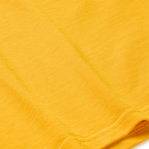 Camiseta de Punto Casual de Manga Corta con Cuello Redondo Amarillo Sólido para Hombre, Corte Regular, Camiseta Personalizada Directo de Fábrica - Product Image 4