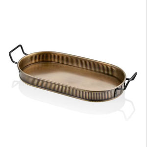 Plateau de service multifonctionnel en aluminium, idéal pour servir des boissons, des collations, des apéritifs et pour une utilisation décorative sur la table - Product Image 1