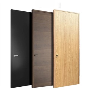 Porte d'entrée spéciale en placage de bois, personnalisable, pour hôtels et appartements, porte affleurante en MDF, résistante à l'humidité et aux rayures - Product Image 3