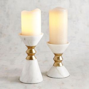 Hot Selling Marble Brass <b>Candle</b> Stand Decorative Pillar <b>Candle</b> Holder Luxury Home Decor Trending Gold Flower Metal <b>Candle</b> Stand - Product Image 4
