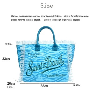 Bolsa de Lona Casual para Mujer, con Cierre de Cremallera, Capacidad de 20-35L, Estilo Europeo Americano, Bordado con Patrón de Letras - Product Image 6