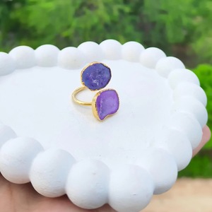Indian Manufacturer Natural Geode Druzy <b>Ring</b> Brass Gold Electroplated Edged <b>Adjustable</b> <b>Ring</b> Wedding & Engagement Handmade <b>Ring</b> - Product Image 4